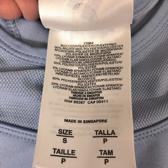 Adidas Racerback sports bra Size Small Light blue Stretchy Lined no padded cups - Picture 8 of 10